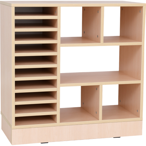 Dulap organizator pentru materiale educationale, scoala si gradinita, culoare artar - imagine 8